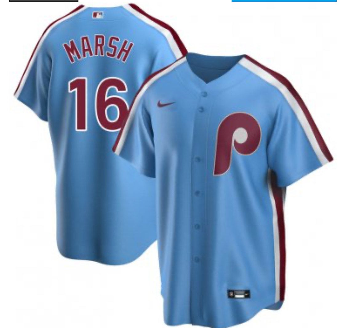 2024 MLB Men Philadelphia Phillies #16 Marsh J.T.Realmuto Nike light blue Home Limited Player Jersey (2)->baltimore ravens->NFL Jersey